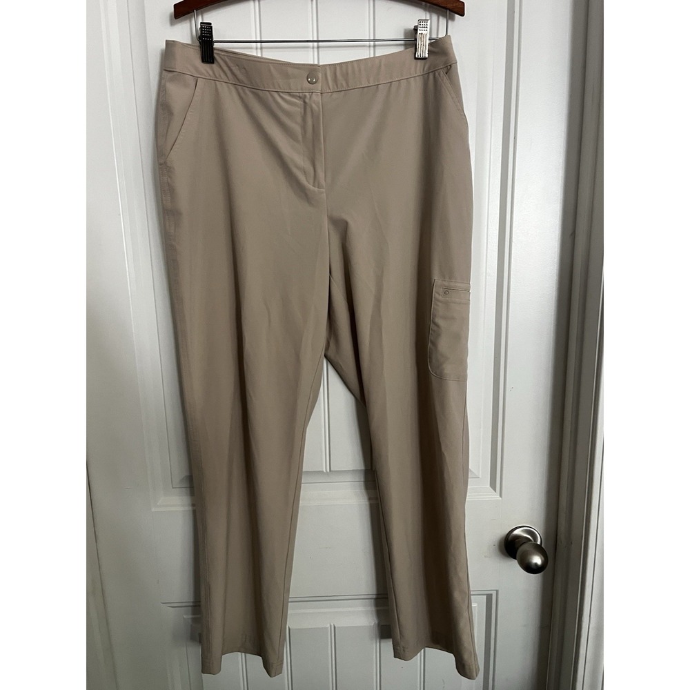 Chicos Weekend Ankle Pants 32X28 Tan Khaki Stretch Straight Leg 1.5 Short 670
